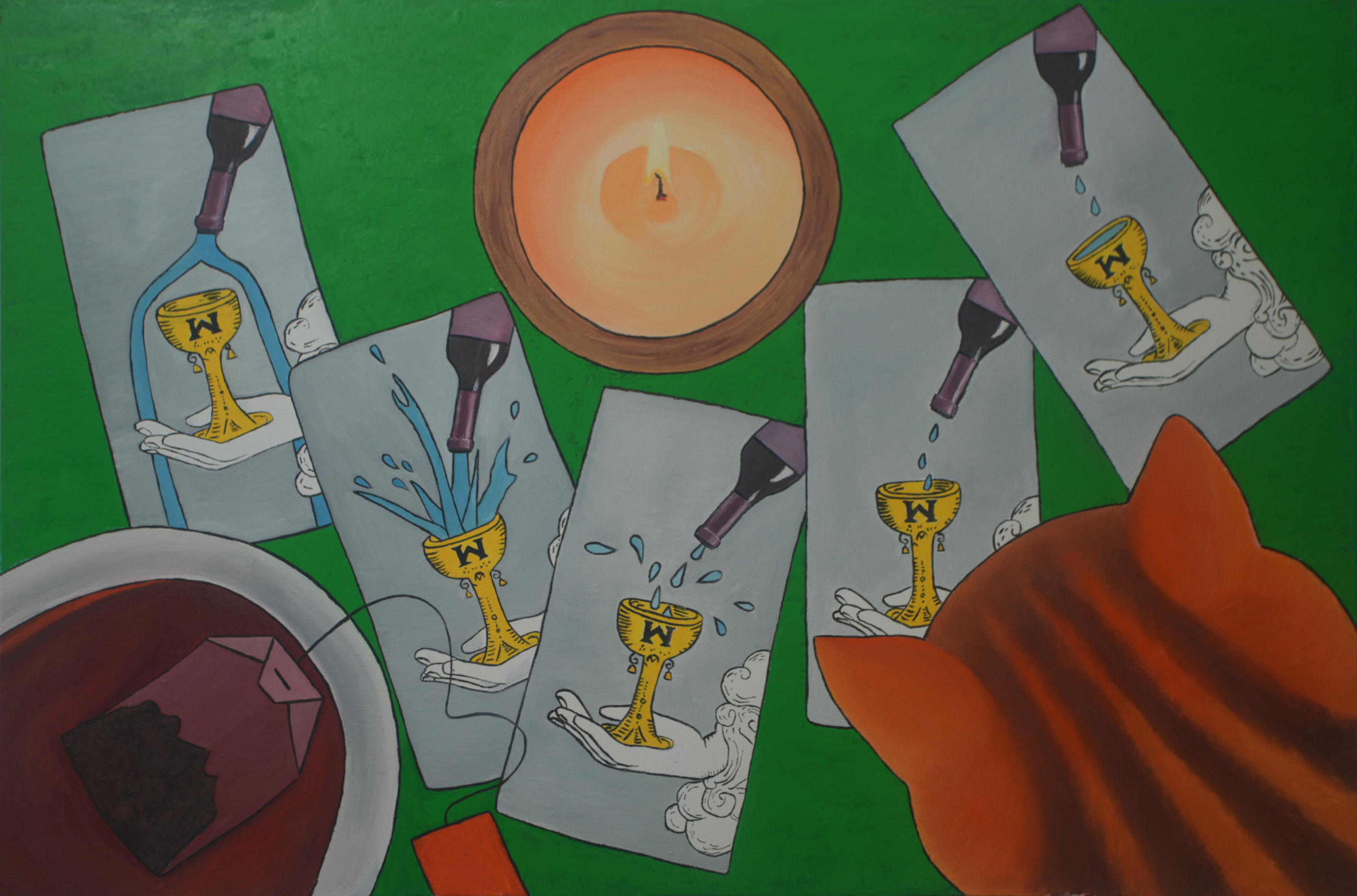 Пять стадий принятия. Холст, масло.